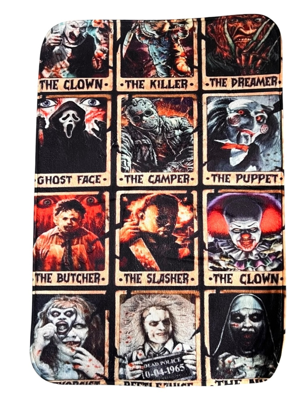 2/$35 NEW Horror Icons Collage Accent Rug 23.5” x 34”